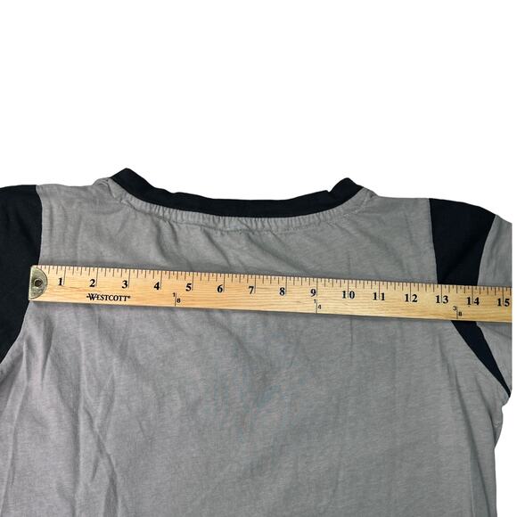 LAT Ladies Game Day Lace Up Short Sleeve Tee Shirt Size S Titanium White Black - Picture 8 of 12